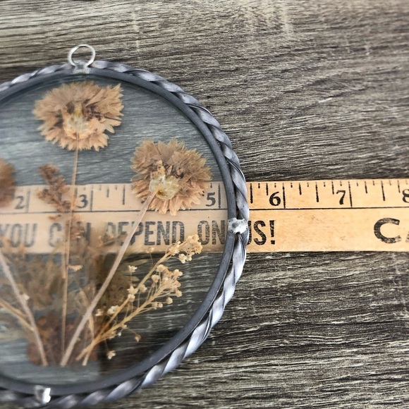 Vtg Pressed Flowers Sun Catcher - Picture 6 of 10